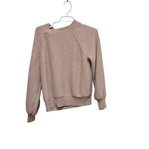 Knox Rose Womens Medium Pink Textured Sweater Ribbed Cozy Casual Pullover
